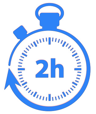 chronomètre qui indique 2 heures